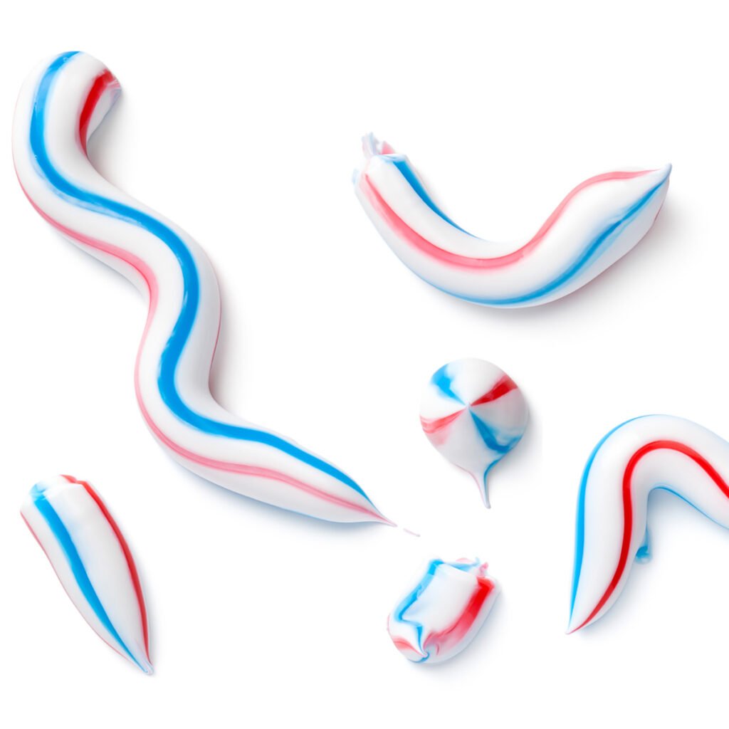color stripes on toothpaste